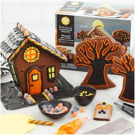 Wilton Build It Yourself Chocolate Cookie Halloween House Decorating Kit | Walmart (US)