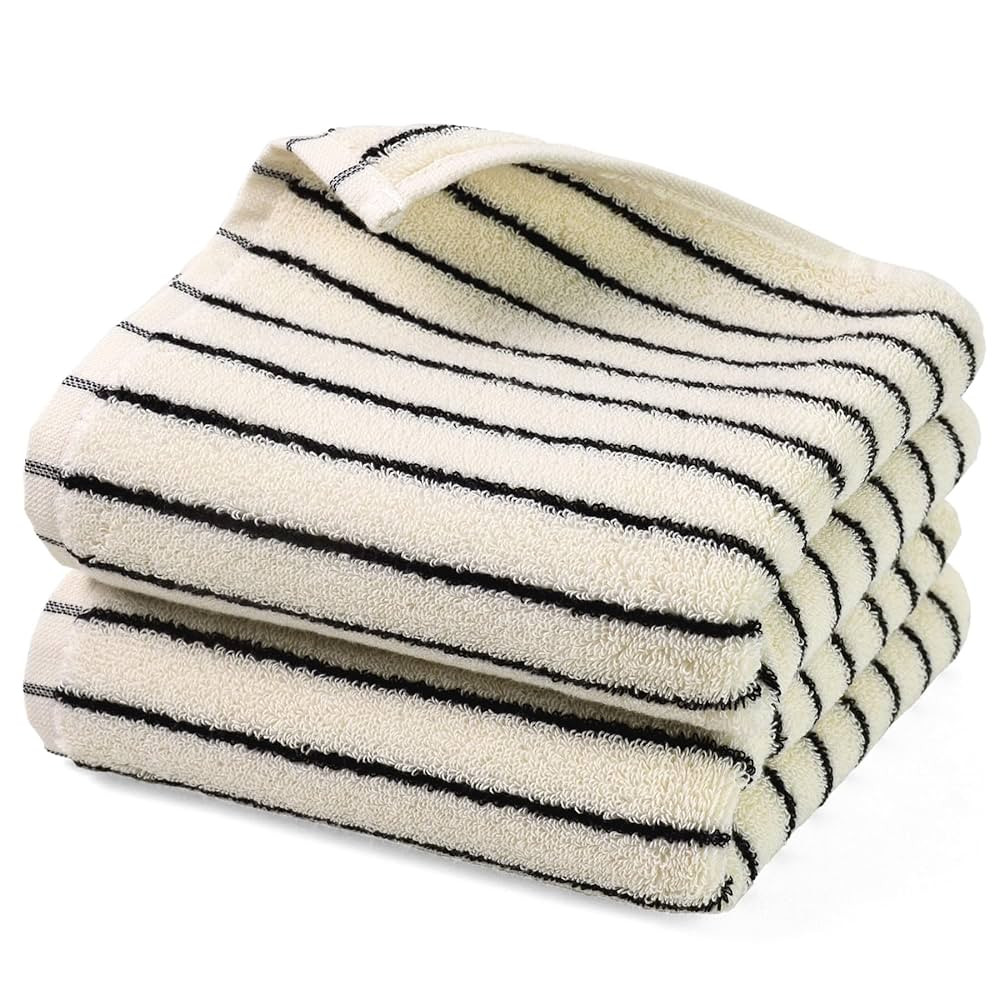 Jacquotha Black and White Striped Hand Towels for Bathroom, Vintage Kitchen Decor, Guest Use, Adu... | Amazon (US)