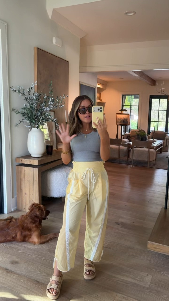 Loving this new look today from FP Movement & just so happy for spring and summer! 🌼 Wearing an xs in these yellow pants + xs in top. Currently 15 weeks pregnant and these pants give lots of stretch with the adjustable waistband, which is super nice and comfortable! 

#LTKBump #LTKSeasonal #LTKootd