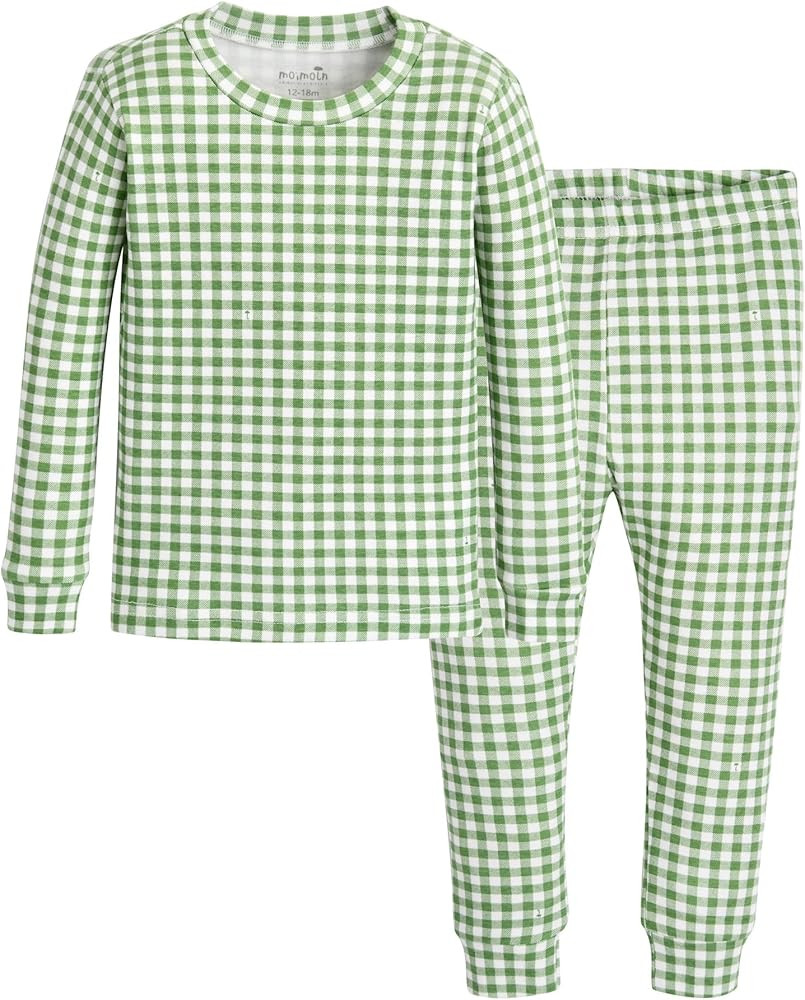 moimoln Plaid Check Soft Cotton Modal 6M-8Y Baby Toddler Long-Sleeve Snug-Fit Pajama Sleepwear Da... | Amazon (US)