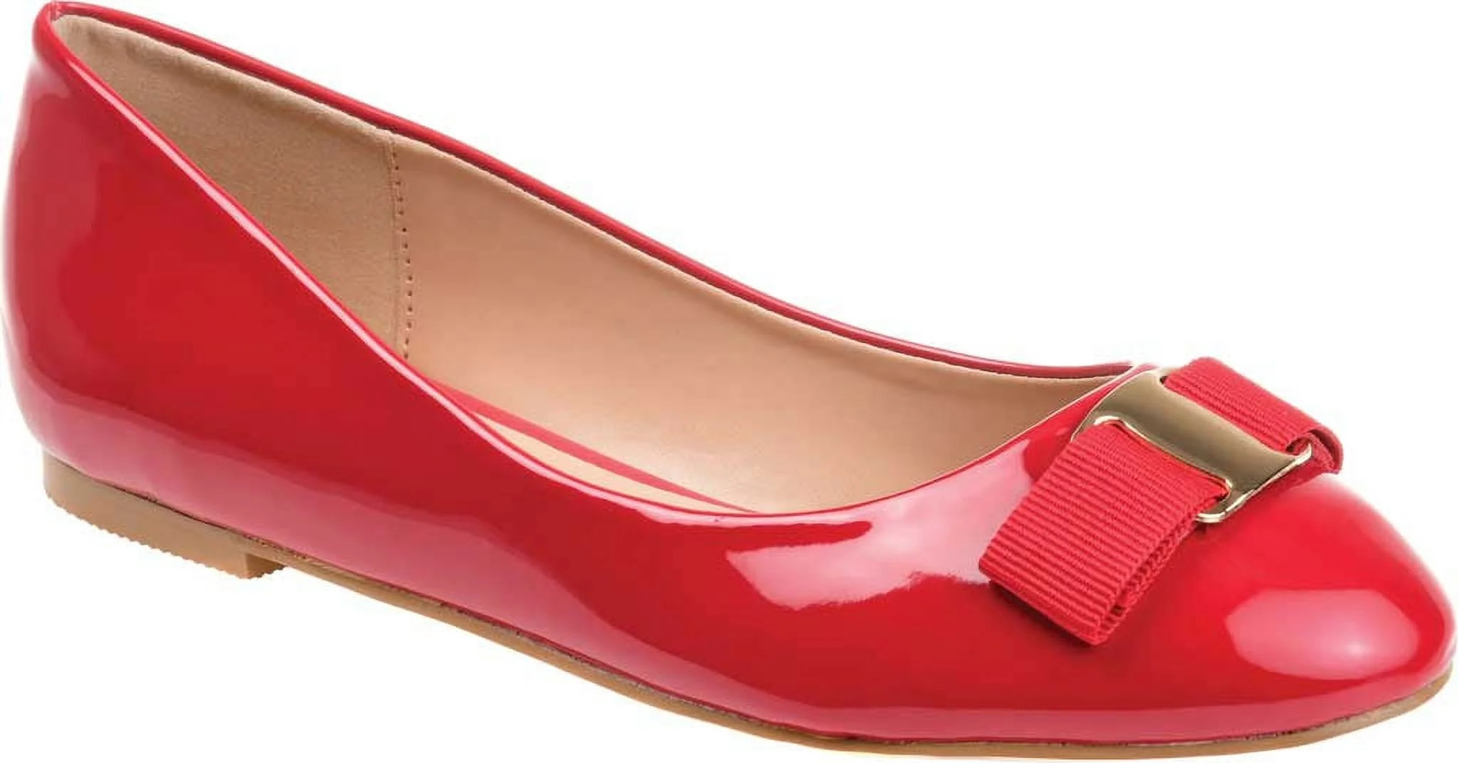 Women's Journee Collection Kim 2 Ballet Flat Red Faux Leather/Patent 8.5 M | Walmart (US)