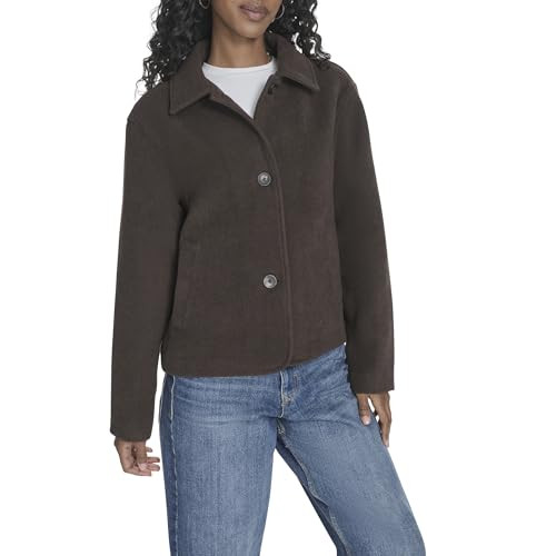 Levi's Women's Harper Wool Shortie Jacket, New Chocolate Brown, X-Large | Amazon (US)