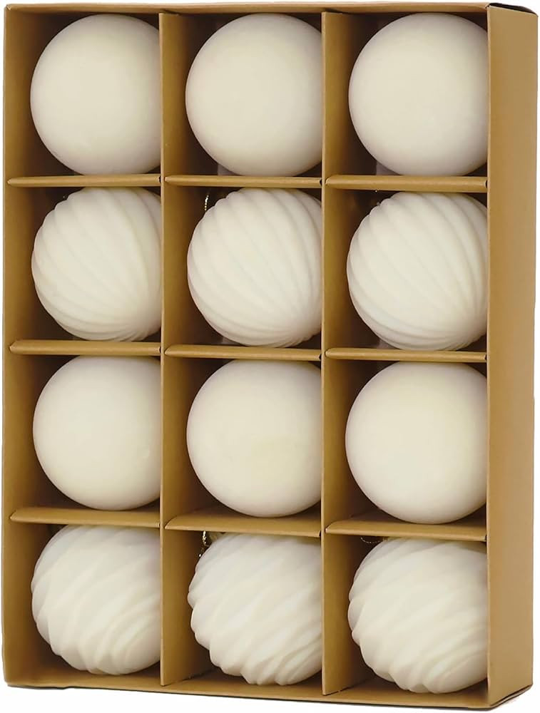 3.15inch Velvet Christmas Ornaments for Xmas Tree, 12 pcs Flocked Christmas Balls Set Assortment ... | Amazon (US)