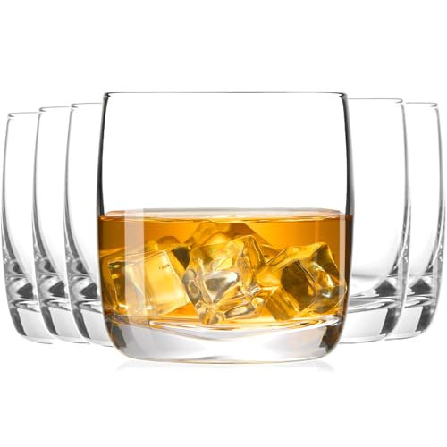 Wlasss Whiskey Glasses Set of 6, Premium Crystal Bourbon Glass, 10.5 oz Drinking Glasses for Scotch, Cocktail, Whisky and Juice, Transparent Rocks Glasses Tumbler, Dishwasher Safe Glassware | Amazon (US)