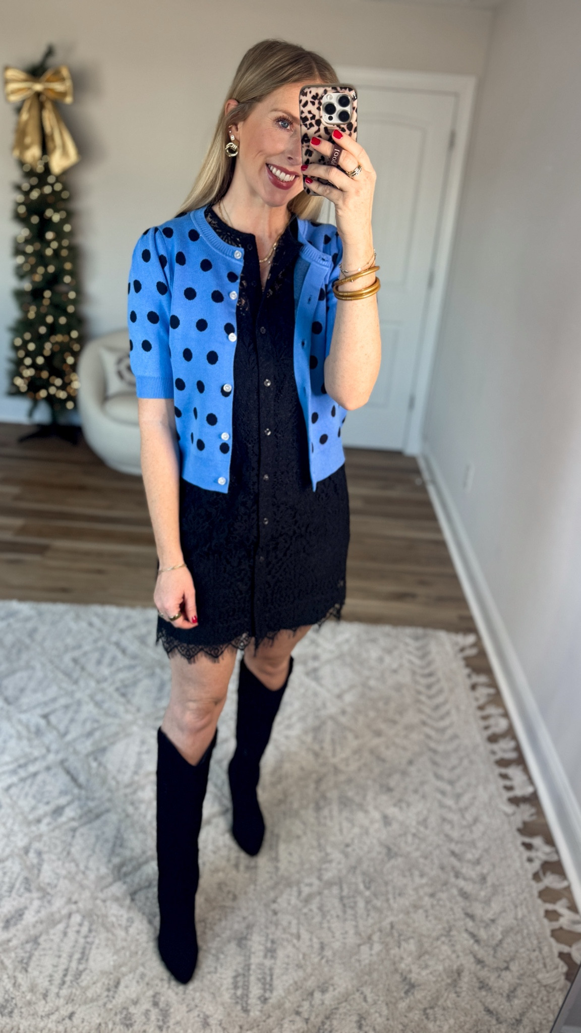 Daily try on, Walmart outfit, Walmart fashion, Walmart try on, polka dot cardigan, time and tru lace dress

Small in both 

#LTKFindsUnder50 #LTKootd