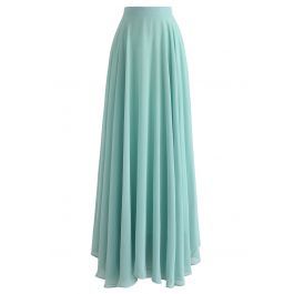 Timeless Favorite Chiffon Maxi Skirt in Mint | Chicwish