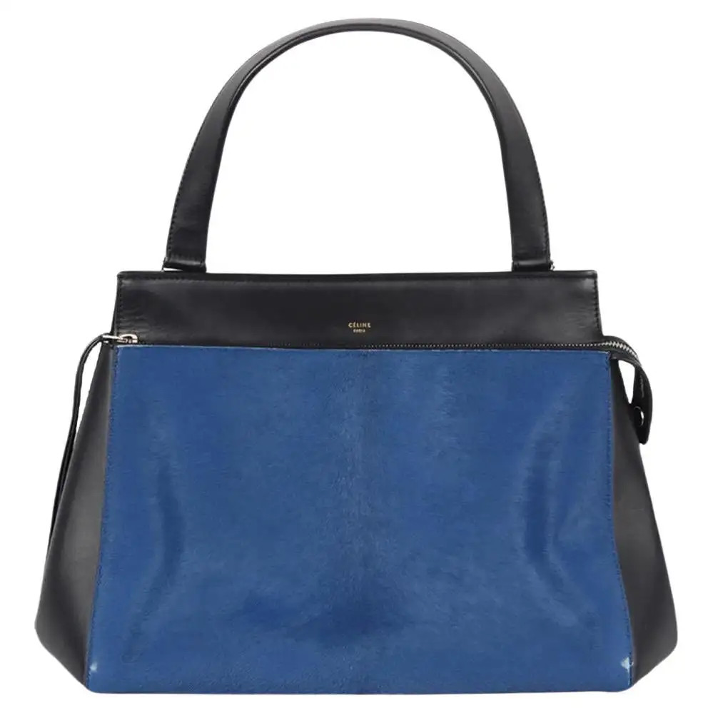 Celine Edge Medium Calf Hair And Leather Shoulder Bag | 1stDibs