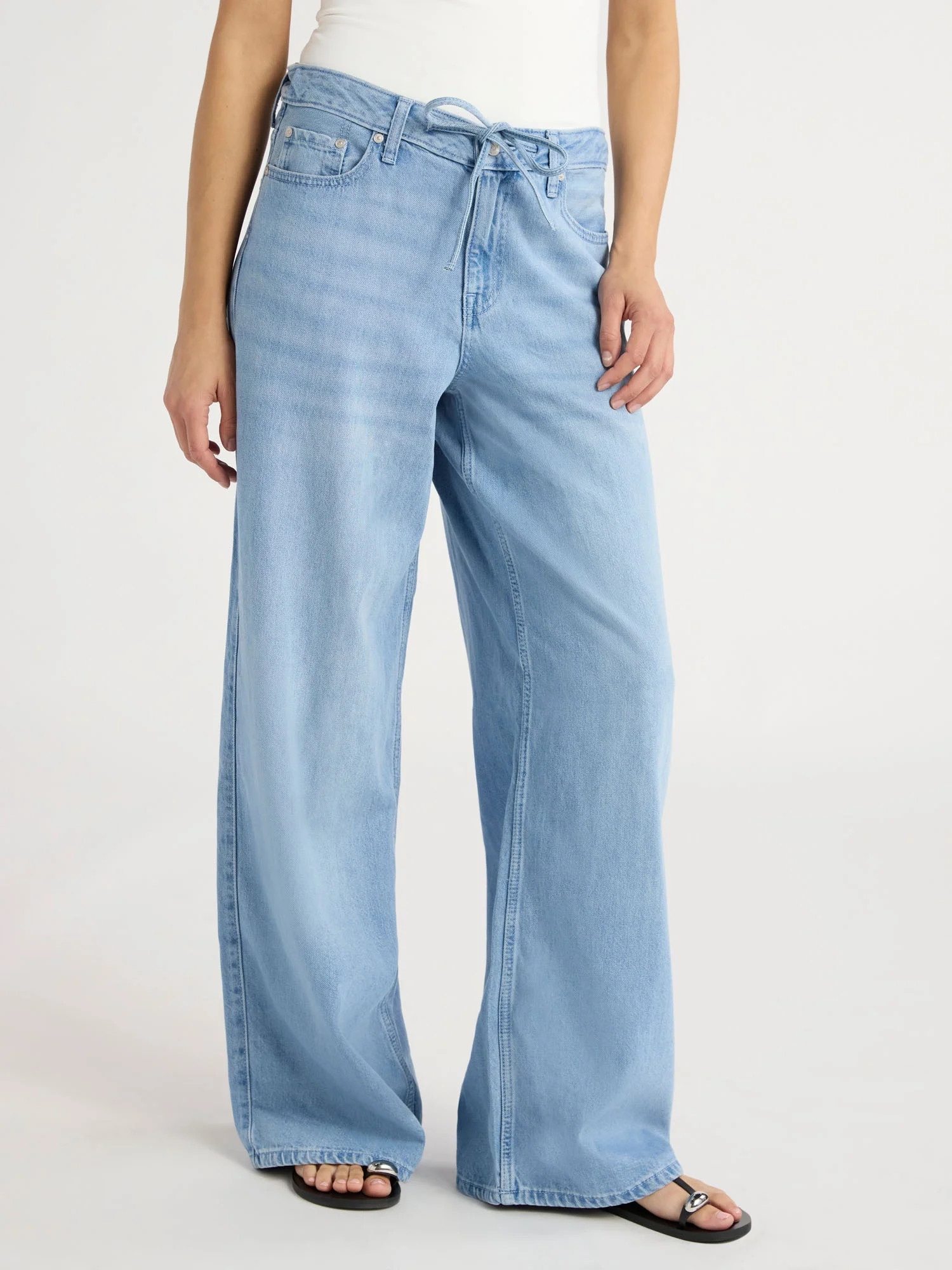 Scoop Women’s and Women's Plus Relaxed Low Slung Jeans, Sizes 0-28W | Walmart (US)