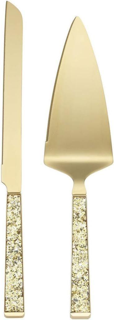 Kate Spade New York Simply Sparkling Gold Cake Knife and Cake Server Dessert Set, Gold-Plated Met... | Amazon (US)