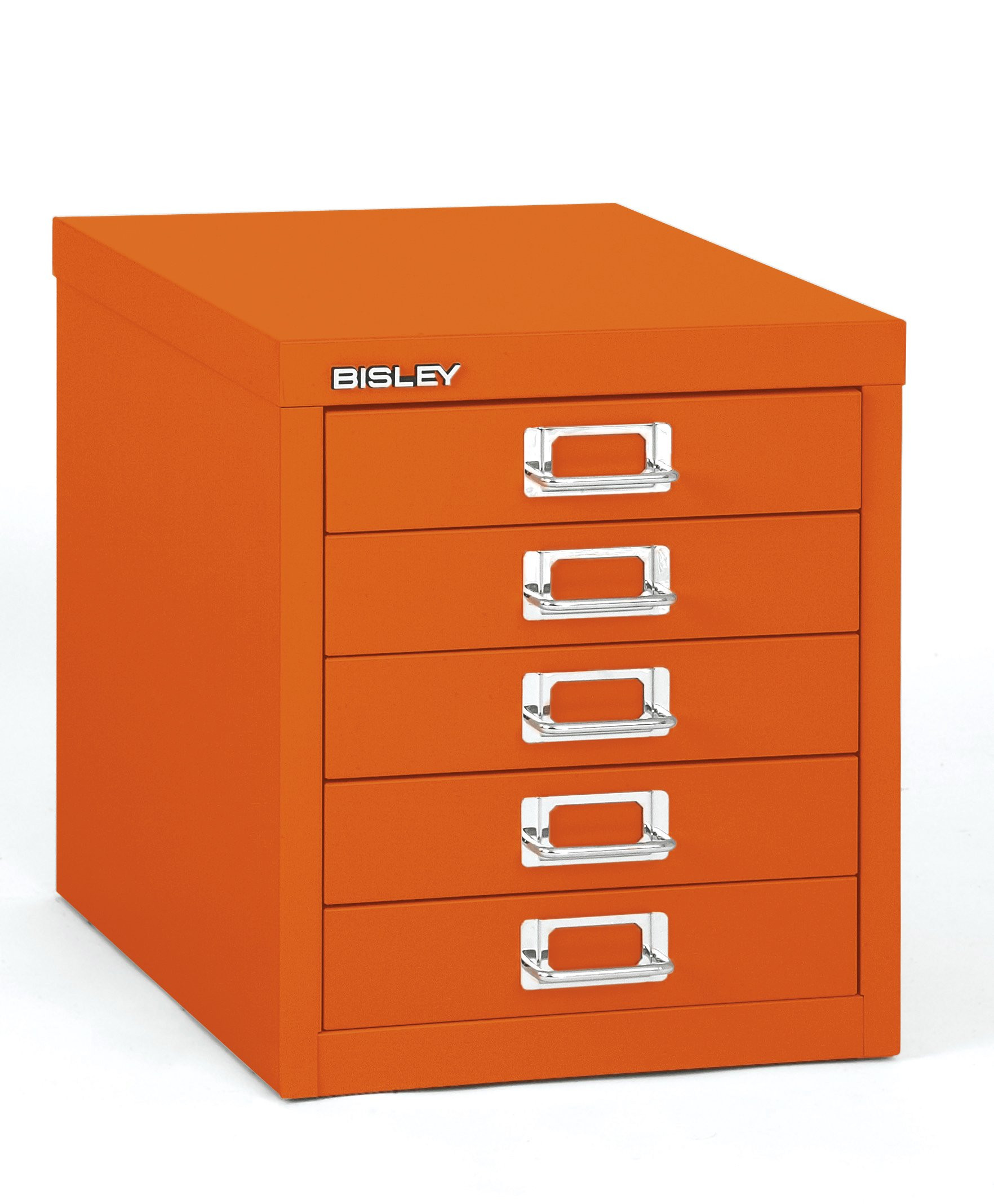 5-Drawer Steel MultiDrawer Cabinet - Bisley Orange, Chrome Pull Handles with Label Holders, Powde... | Amazon (US)
