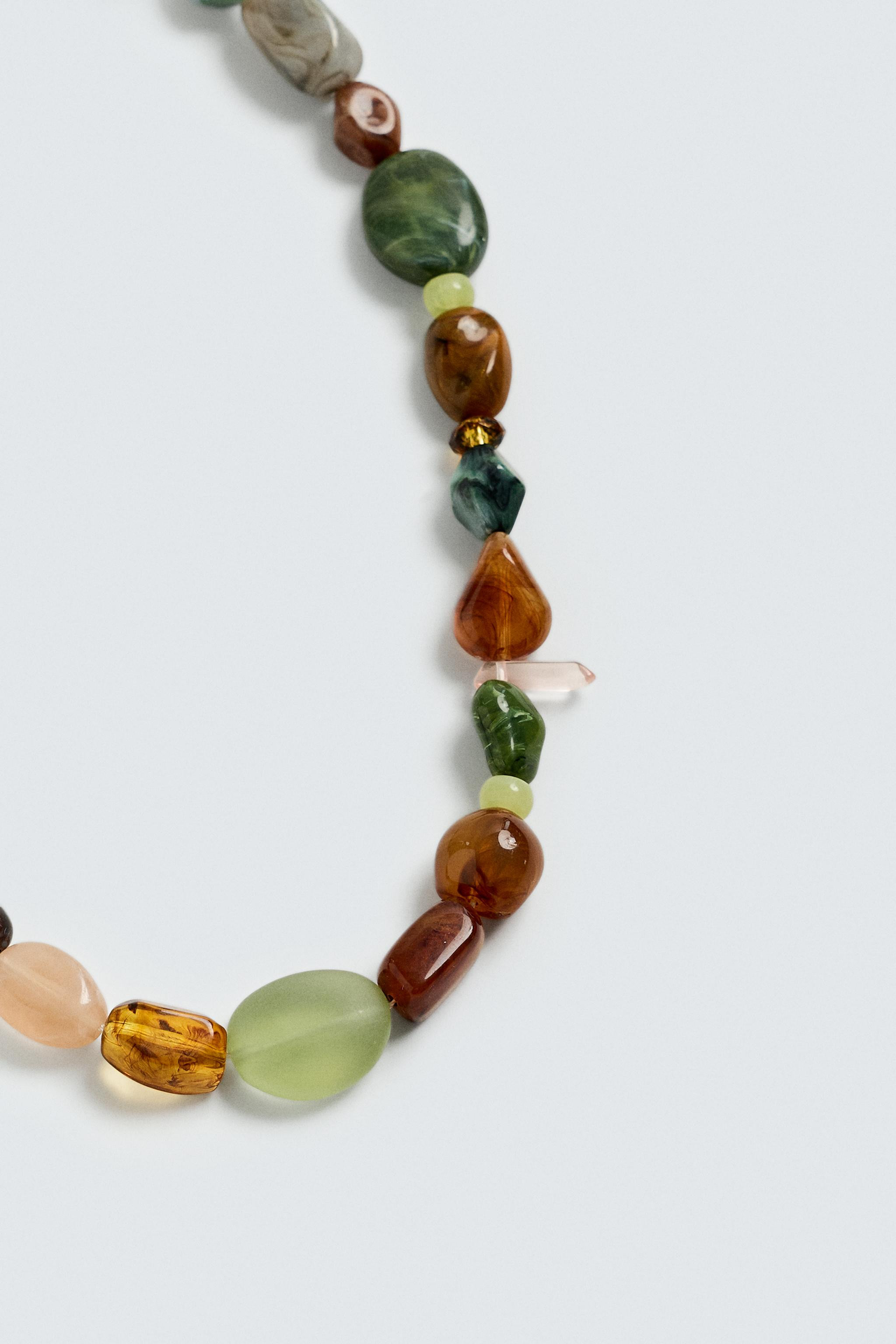 CONTRAST BEAD NECKLACE | Zara UK