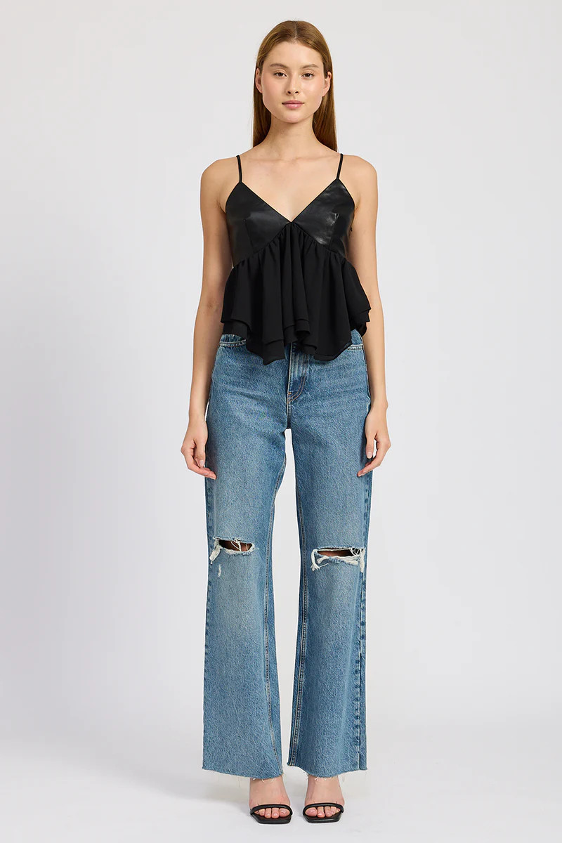 Jett Mixed Media Top | En Saison