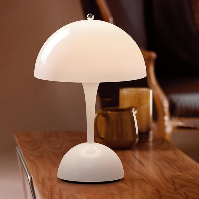 Cordless Table Lamp-Touch Lamp Dimmable, Battery Operated Rechargeable, for Home Outdoor(White) | Amazon (US)