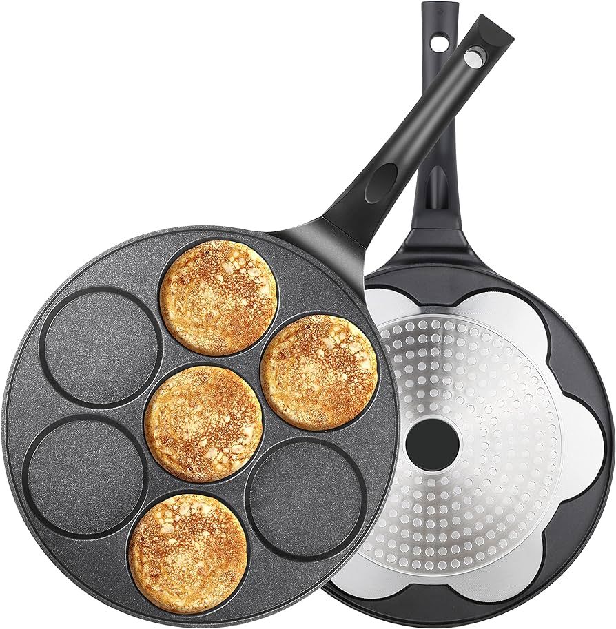 KRETAELY Pancake Pan Nonstick Pancake Griddle Mini Pancake Maker with 100% PFOA Free Coating panc... | Amazon (US)