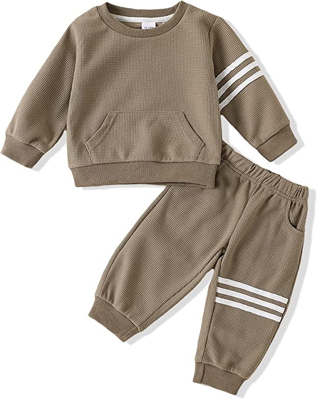 Toddler Baby Boy Clothes Infant Boy Outifts Long Sleeve Top Sweasuit Pants Set Fall Boy Winter Cl... | Amazon (US)