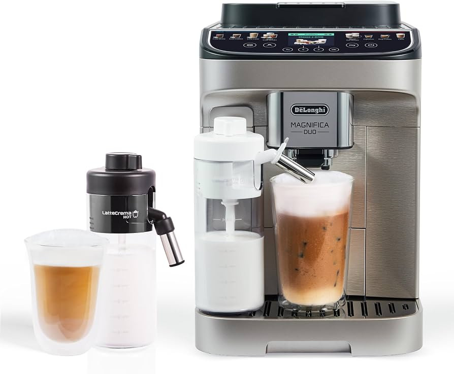 De'Longhi Magnifica Duo Automatic Espresso Machine, Milk Frother, Silver | Amazon (US)