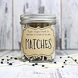 Black Tip Matches In A Glass Jar W/Striker Paper, Decorative Matches, Matches In A Bottle, Colored T | Amazon (US)
