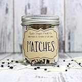 Black Tip Matches In A Glass Jar W/Striker Paper, Decorative Matches, Matches In A Bottle, Colored T | Amazon (US)