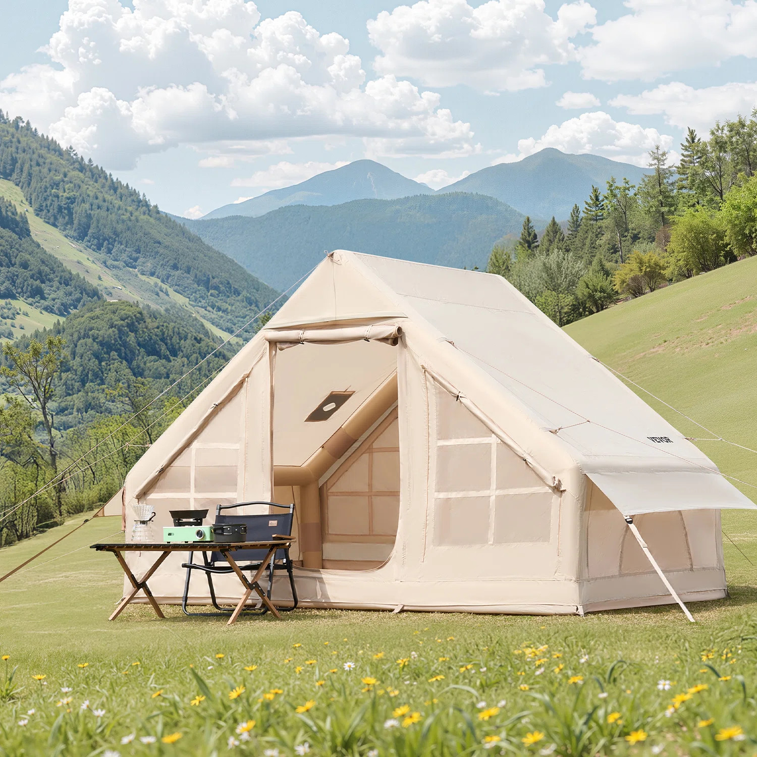 Stellweilan Tessberg Inflatable Tent for Camping 3-5 Person Glamping Tent with Pump Easy Set up |... | Wayfair North America