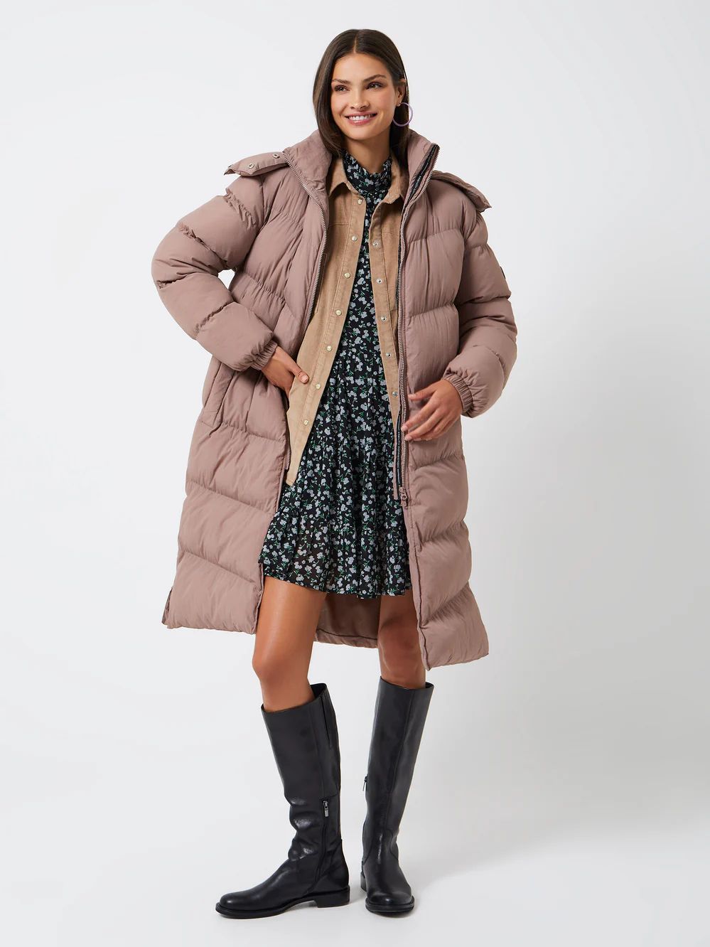 Coralie Long Hooded Puffer Coat | French Connection (US)