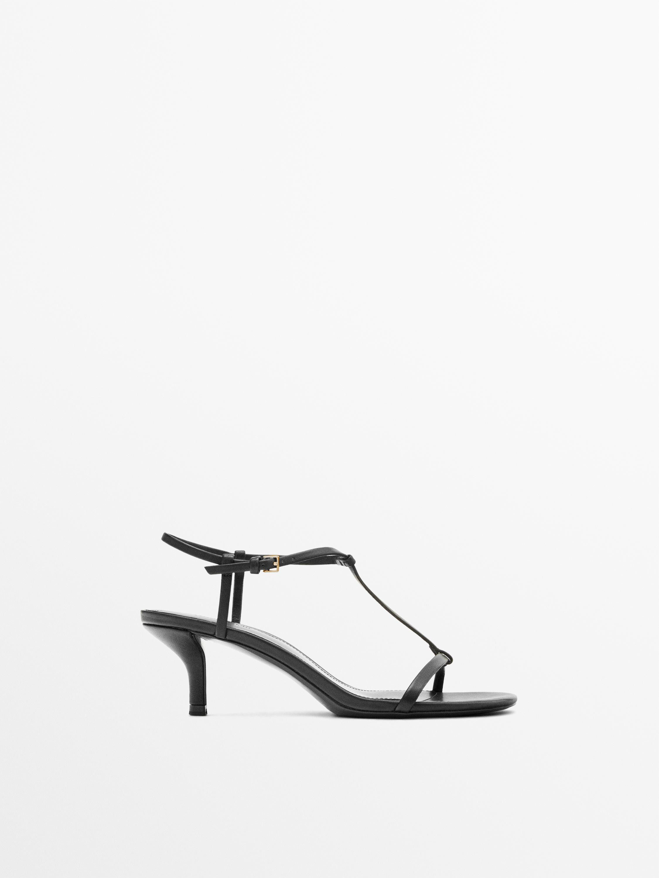 Strappy mid-heel sandals | Massimo Dutti US