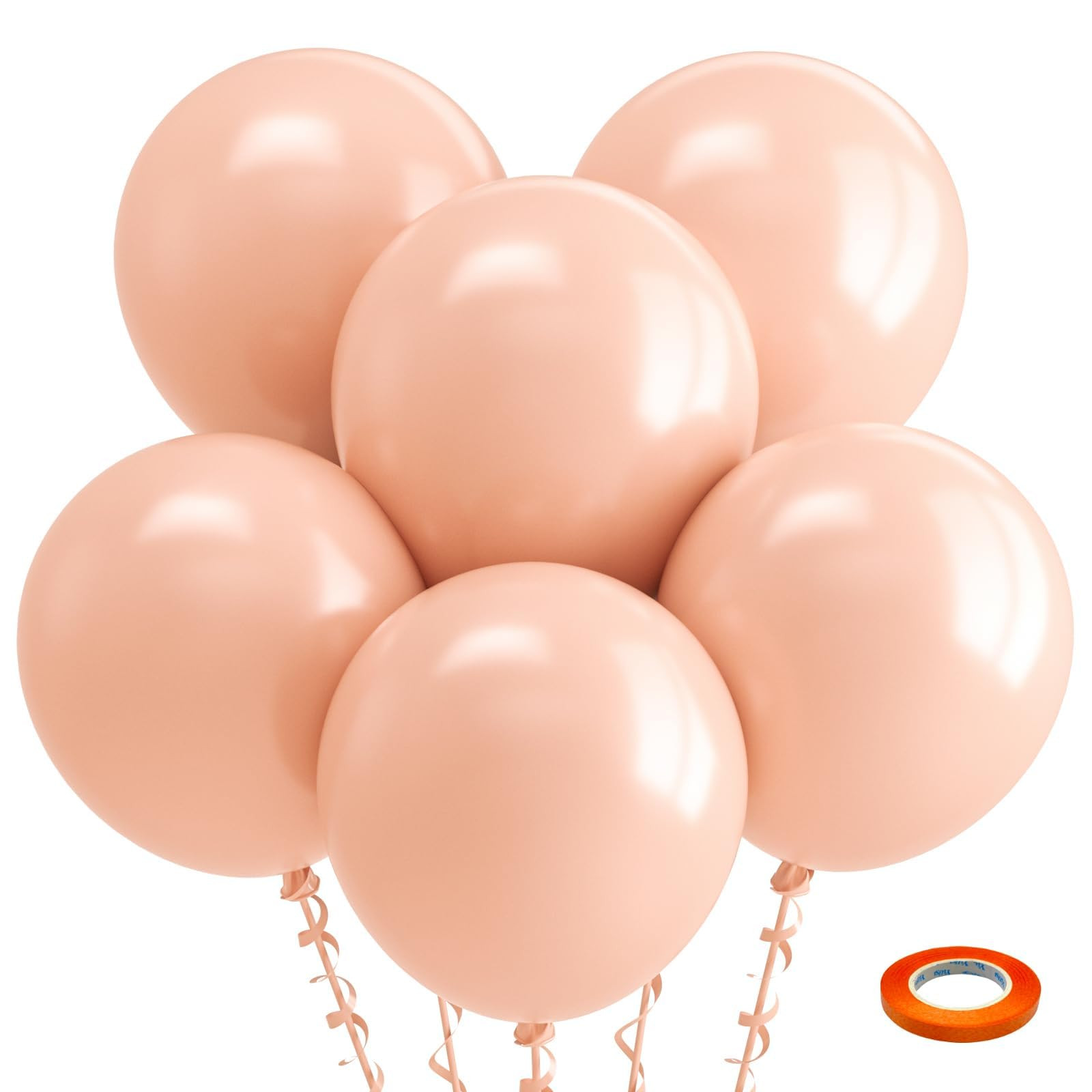 Bezente Pastel Orange Balloons 18 Inch - 30 Pack Large Thick Orange Balloons Big Round Light Oran... | Amazon (US)