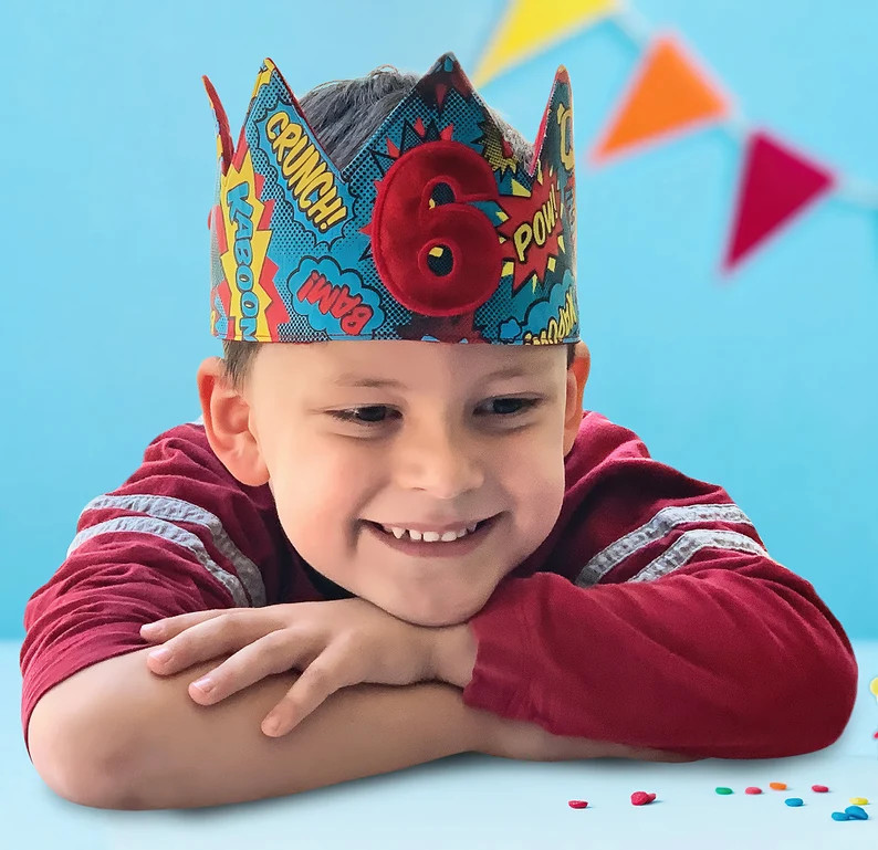 Superhero Birthday Crown: Comic Book Party Hat - Etsy | Etsy (Global)
