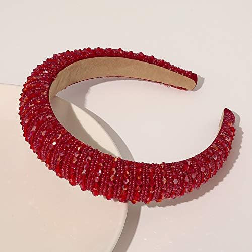 Fashion Crystal Headbands for Women with Colorful Beads Rhinestone and Diamond Wide Hair Hoops Beade | Amazon (US)