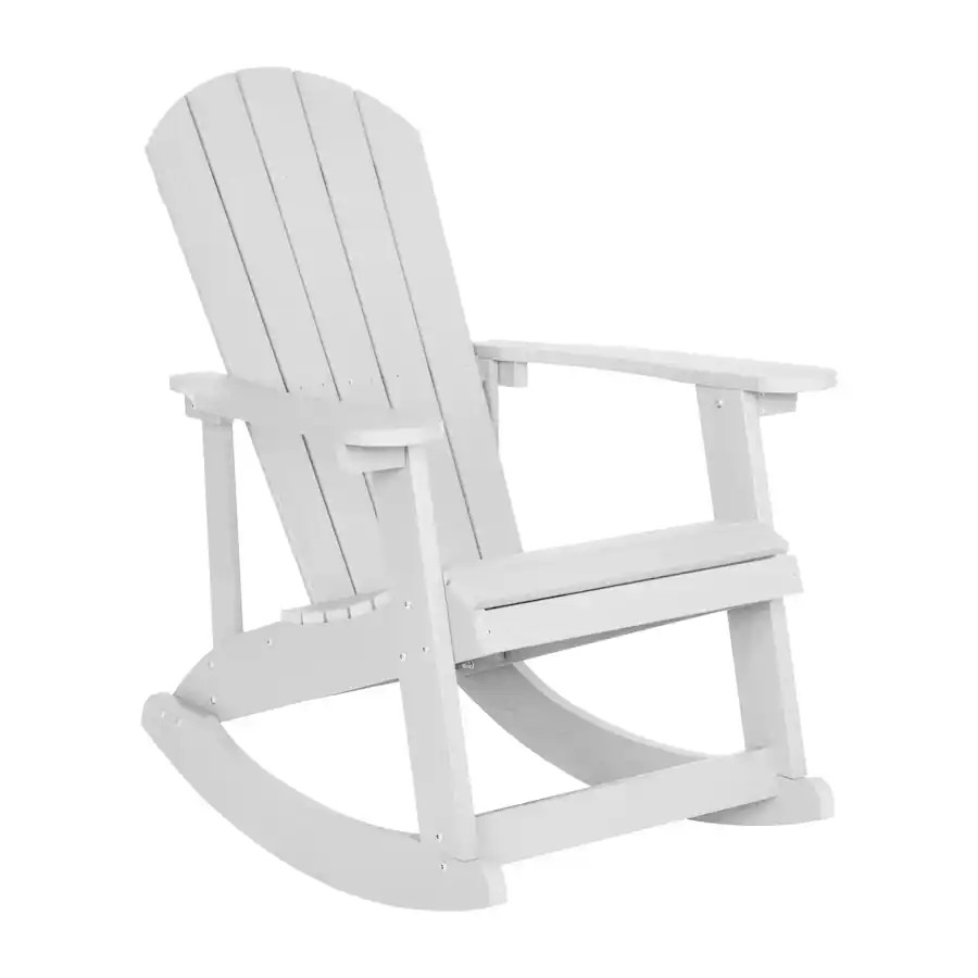 Emma + Oliver - Classic All-Weather Poly Resin Rocking Adirondack Chair with Stainless Steel Hard... | Best Buy U.S.