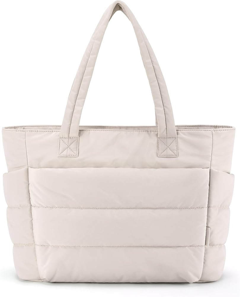 BAGSMART Tote Bag for Women, Lightweight Puffy Tote Bag with Compartments, Quilted Shoulder Bag H... | Amazon (US)