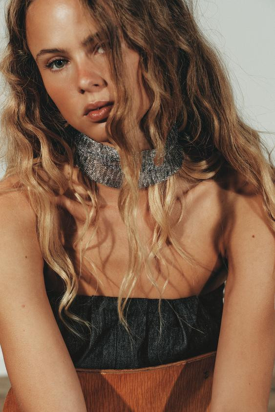 METAL MESH CHOKER NECKLACE | Zara US