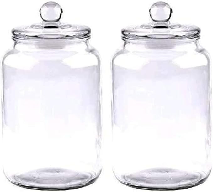 Maredash Glass Jars 100 oz,Candy Jar with Lid For Household,Food Grade Clear Jars (2 Pack) | Amazon (US)