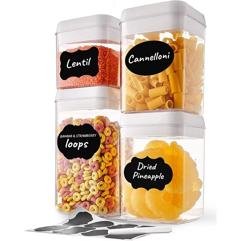 Air tight Food Storage Containers - Set of 4PC Kitchen Pantry Organization Storage Container with... | Walmart (US)
