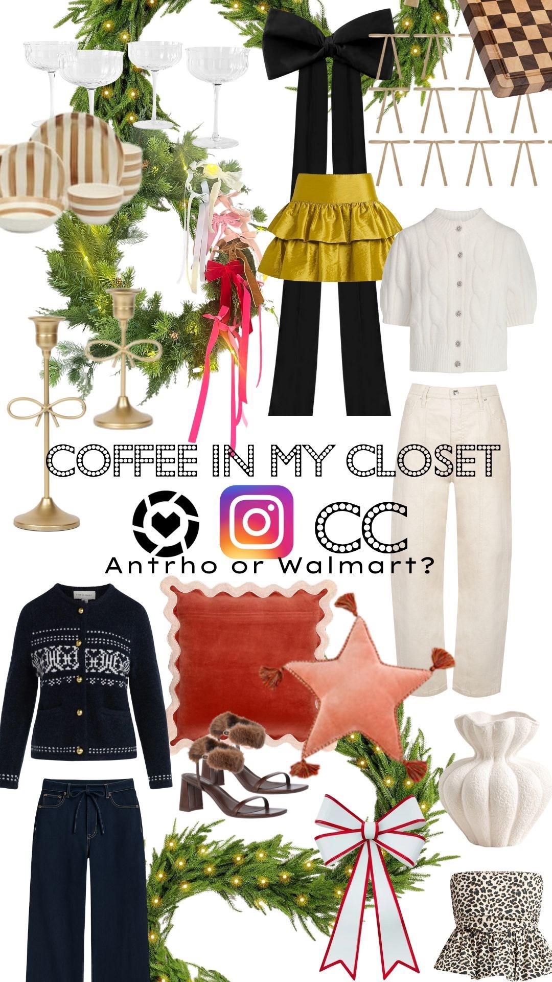 A special live styling session that includes designer inspired finds
 that look like Anthro but we found in styled for you at Walmart.

Watch this holiday styling session on Instagram and shop our series in the LTK app