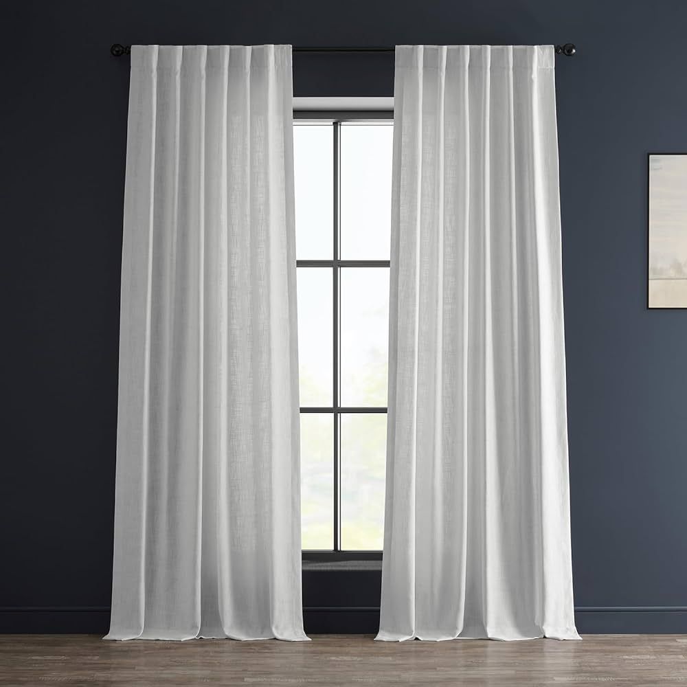 HPD Half Price Drapes Semi Sheer Faux Linen Curtains for Bedroom 96 inches Long Light Filtering L... | Amazon (US)