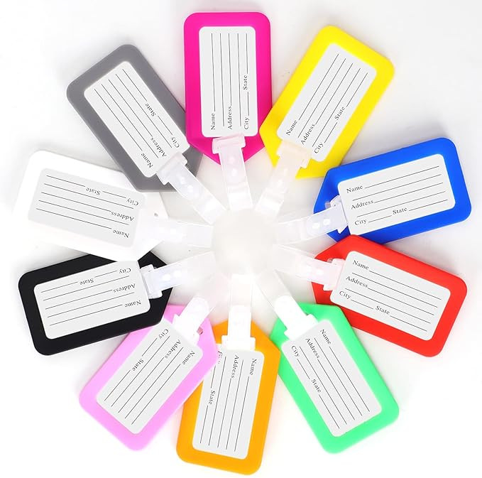 Unaone Luggage Tag, 10 Pcs Multi-Color Plastic Luggage Tags for Suitcase with Lanyard and Name ID... | Amazon (US)