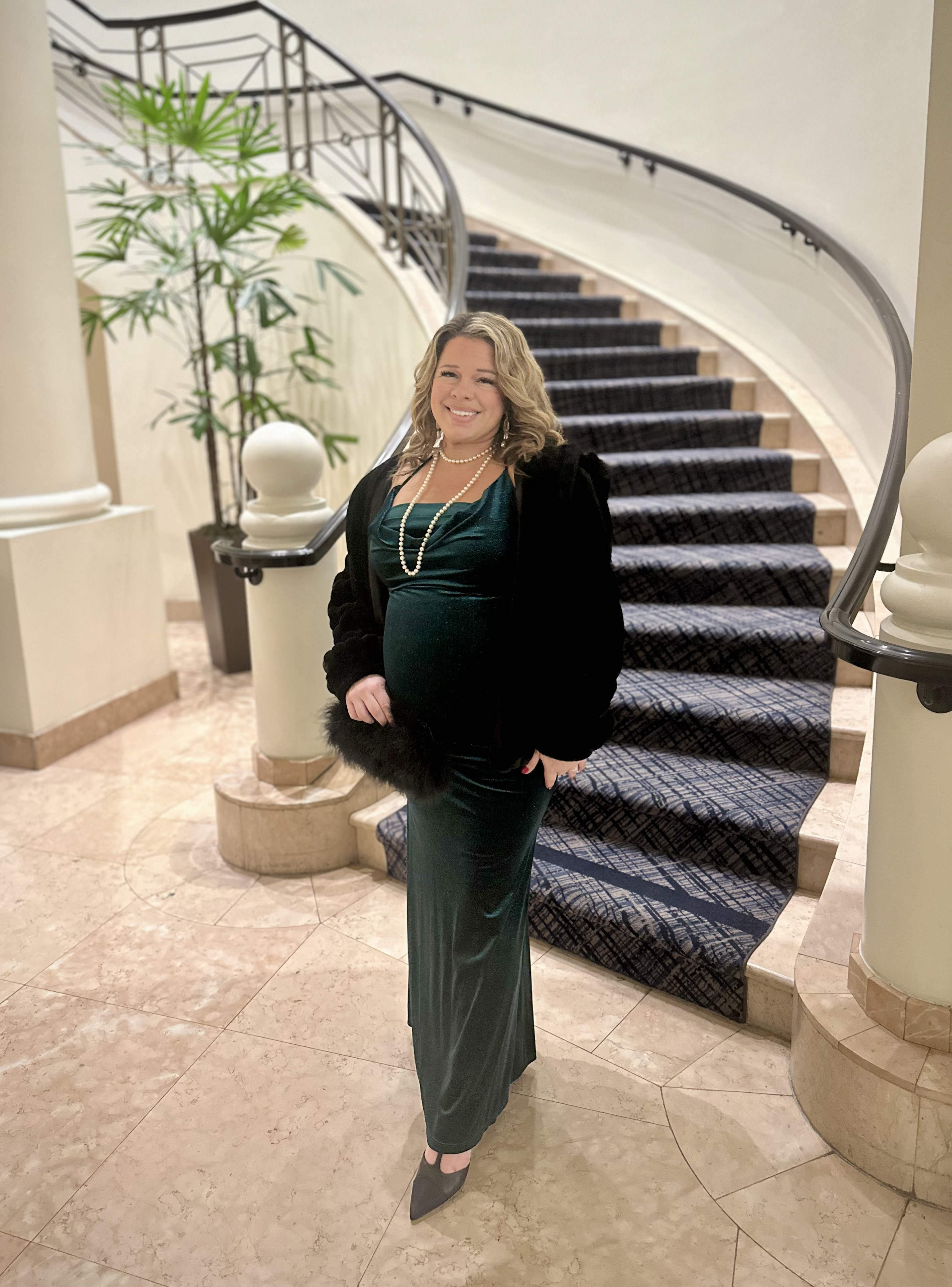 Old Hollywood glam night at the Grand Hyatt in Tampa for my husbands year end party. 

And a faux fur jacket, some pearls and a feather bash to this sparkly cowl neck dress for the event while I’m 30 weeks pregnant.

#LTKWedding #LTKBump #LTKStyleTip