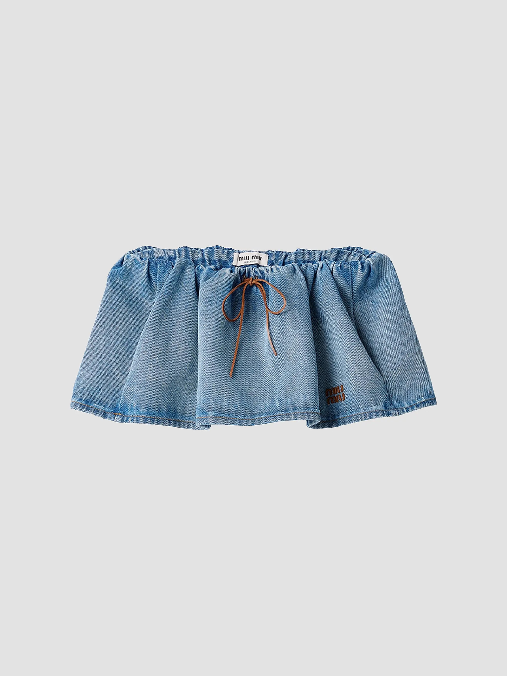 Miu Miu Washed Denim Mini-Skirt | Saks Fifth Avenue | Saks Fifth Avenue