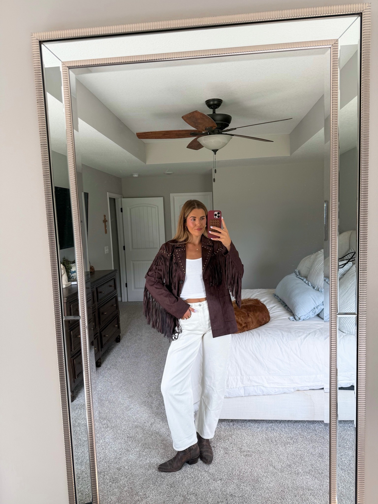 size small in jacket and 26 in jeans.

#LTKgrwm #LTKootd #LTKSeasonal