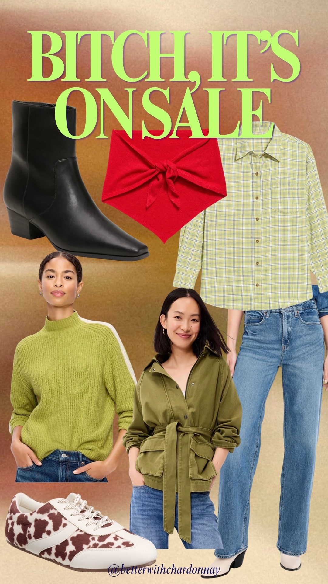 What I’m snagging from the old navy sale. 
These boots look identical to a $200 pair I was just influenced to buy. One of those never need another black boot type of boots!
Clearly I’m having a green moment too