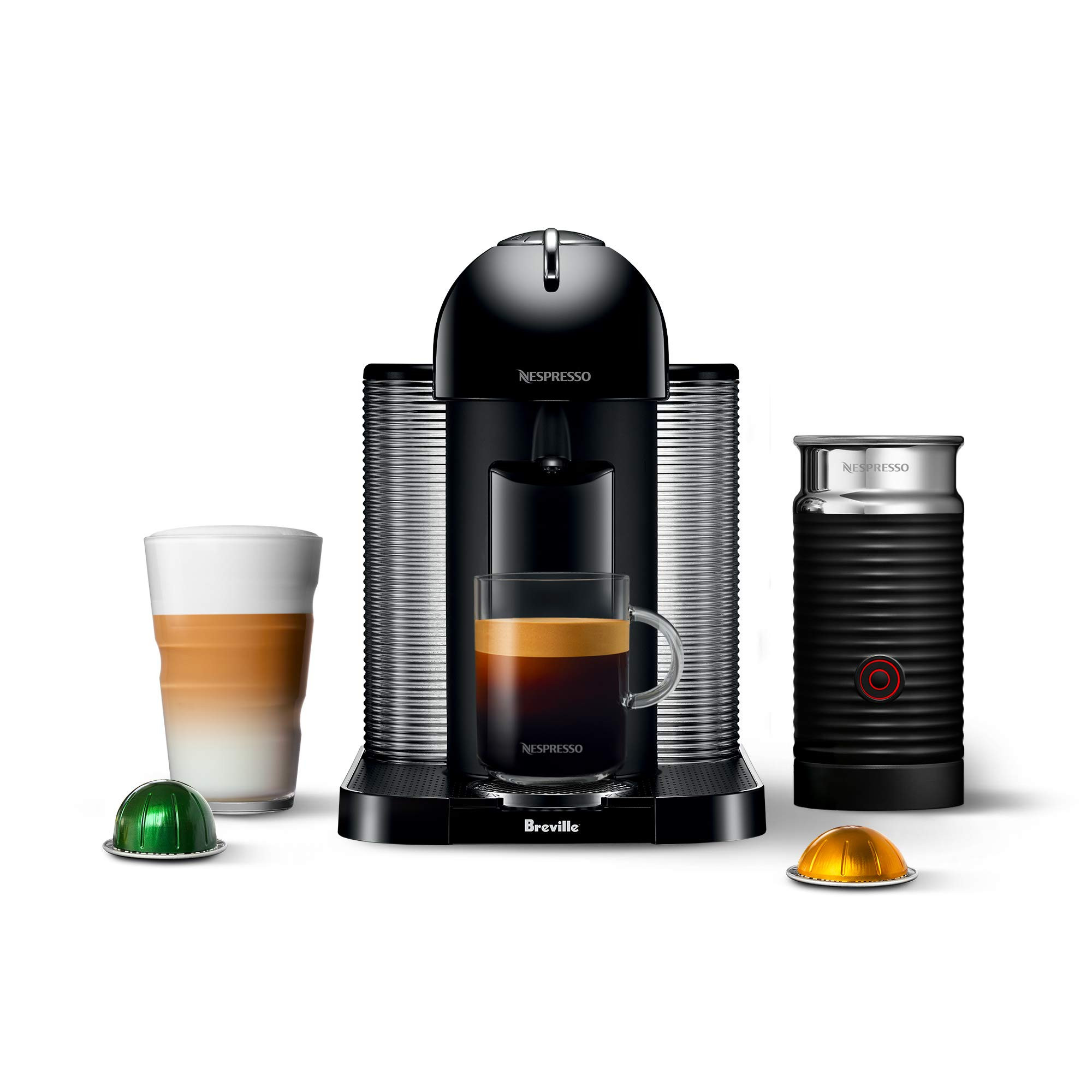 Nespresso Vertuo Coffee and Espresso Maker by Breville, Matte Black with Aeroccino Milk Frother | Amazon (US)