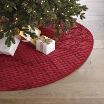 Rumi Velvet Tree Skirt with Quilted Pattern & Coordinating Holiday Decor Accessories | Frontgate