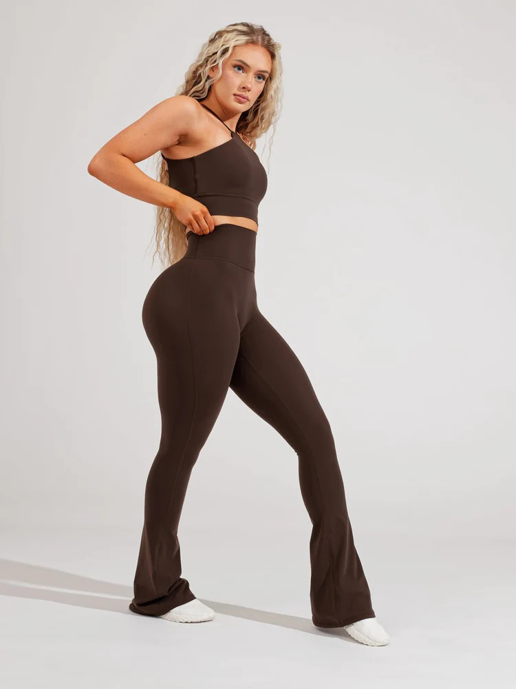 Foxy Flare Legging - Journey Dark Brown | Buffbunny