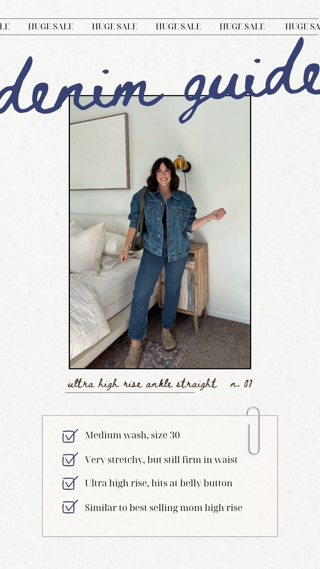 Abercrombie denim sale guide! 30-50% off all jeans! Use code DENIMAF for an extra 15% off! 

Ultra high rise ankle straight 
Medium wash
Ultra high rise, hits above belly button! 
I'm a size 30/10 in Abercrombie jeans! 
Similar to the sold out, best selling mom high rise! 

Summer denim, fall jeans, Abercrombie denim, jean outfits for fall, casual jeans, denim on denim 

#LTKStyleTip #LTKSeasonal #LTKSaleAlert