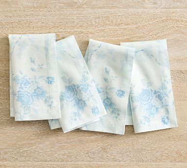 LoveShackFancy Cotton Rose Napkins - Set of 4 | Pottery Barn (US)