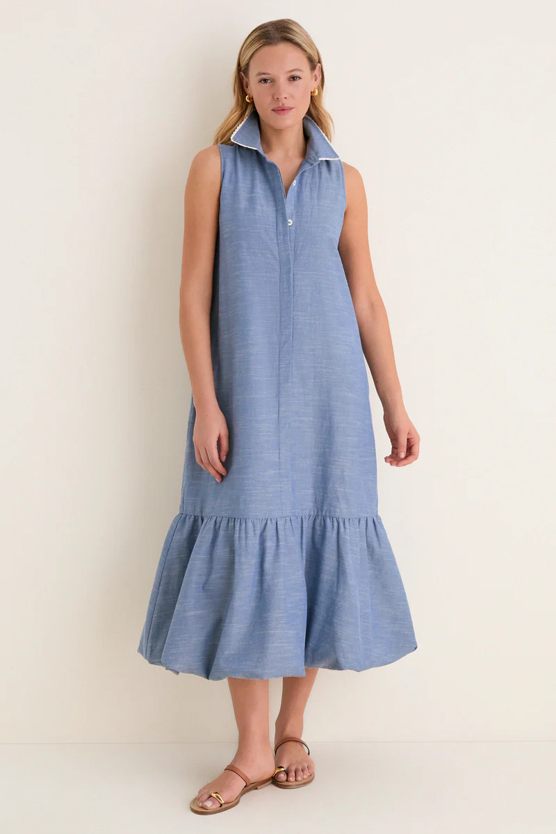 Chambray Martine Bubble Maxi Dress | Tuckernuck (US)