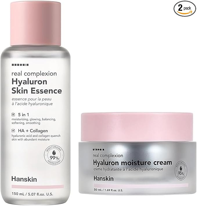 Hanskin Daily Hydration Duo – Real Complexion Hyaluron Skin Essence & Moisture Cream | Deep Hyd... | Amazon (US)