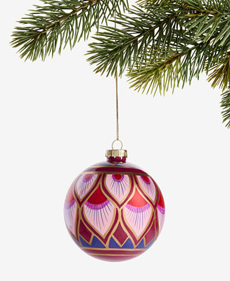 Holiday Lane Berry Tones Deco Design Ball Ornament, Macy's Exclusive - Macy's | Macy's