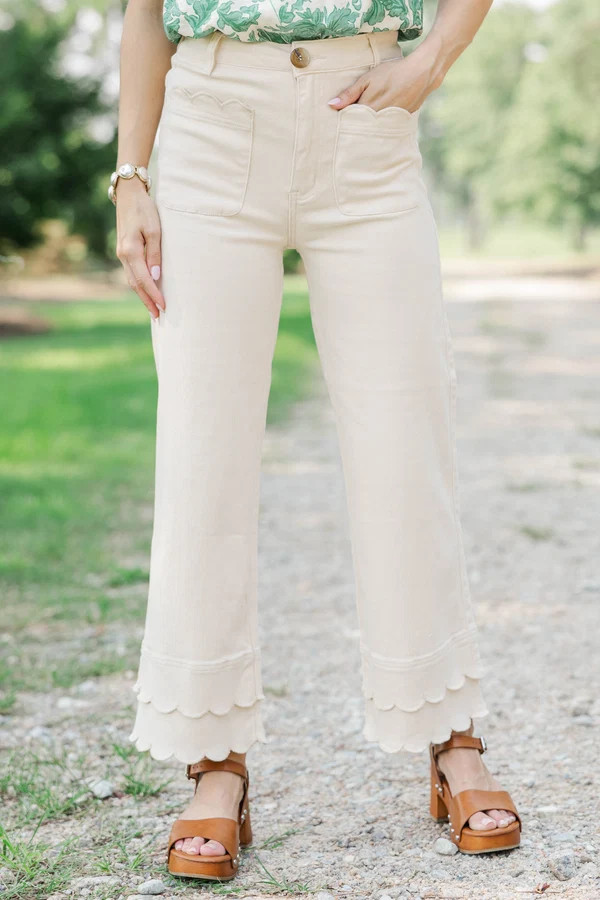 Better By Far Cream Wide Leg Jeans | The Mint Julep Boutique