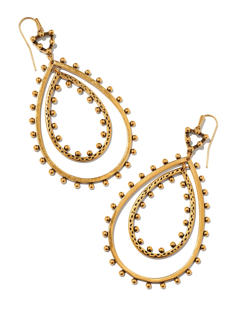 Rumer Open Frame Earrings in Vintage Gold | Kendra Scott
